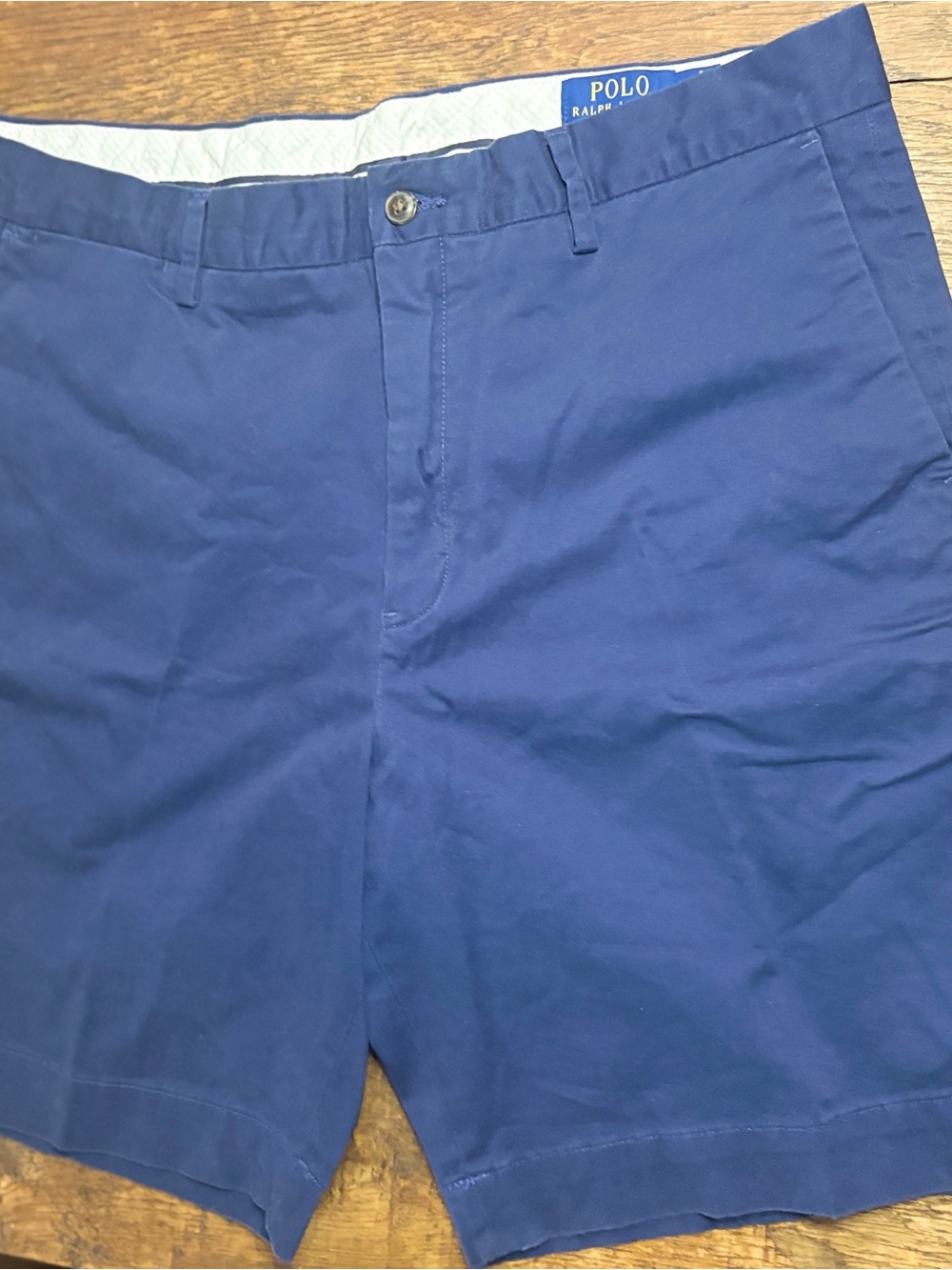 Polo Ralph Lauren Mens Navy Blue Stretch Classic Fit Chino Shorts Size 36